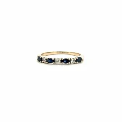 Alliance Demi-Tour Or Blanc 18 k Diamants & Saphirs
