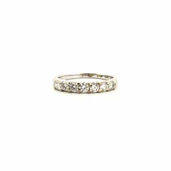 Alliance demi-tour or blanc diamants
