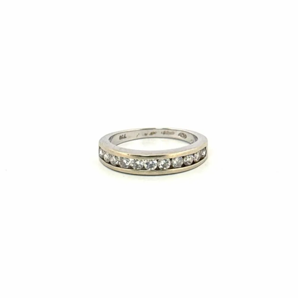 Alliance Demi-Tour Or Blanc Diamants