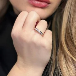 Alliance Demi-Tour or blanc diamants