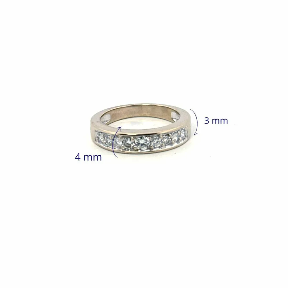 Alliance Demi-Tour Or Blanc 18k & Diamants