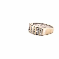 Alliance demi-tour or blanc diamant