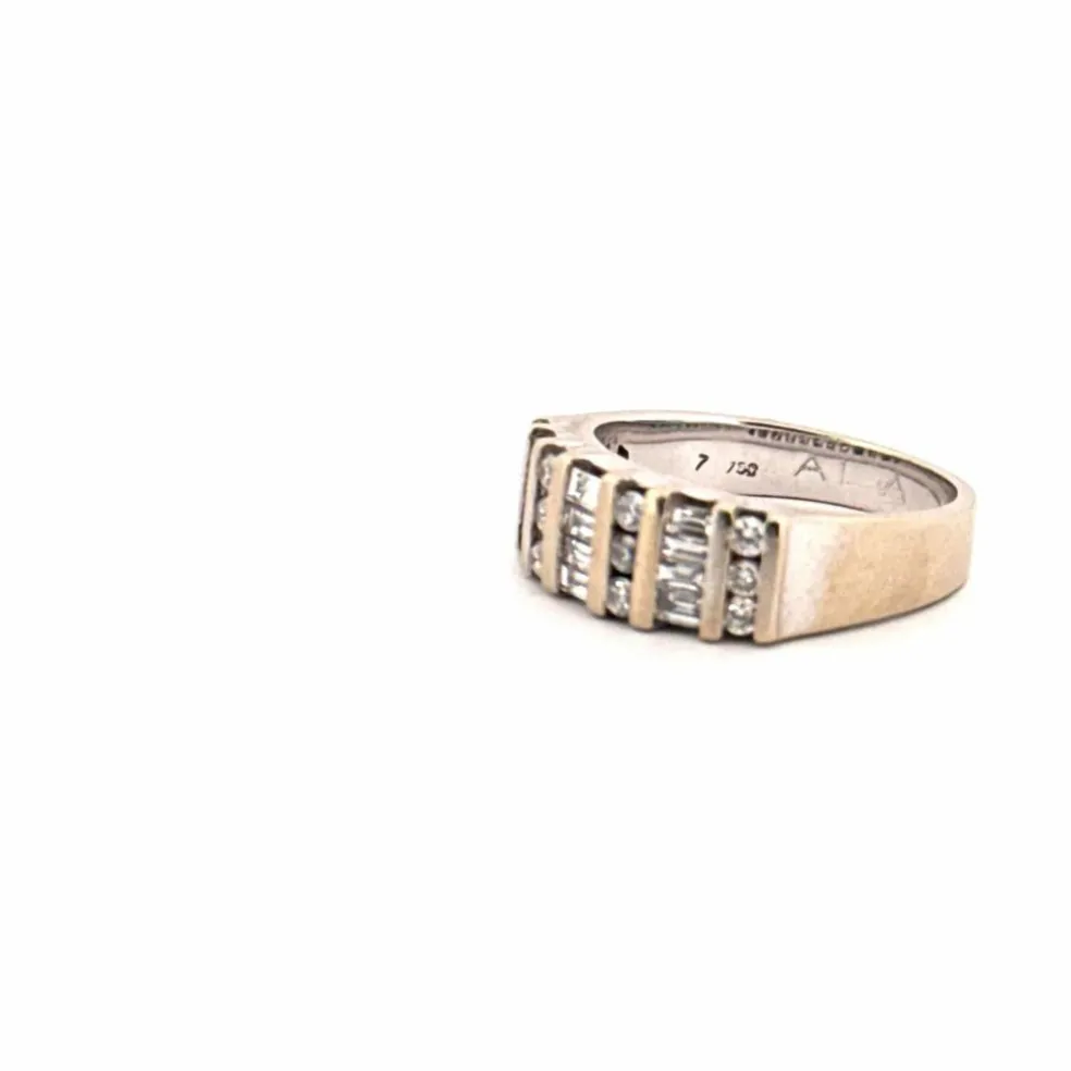 Alliance demi-tour or blanc diamant