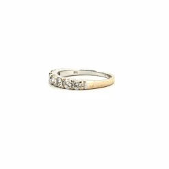 Alliance demi-tour or blanc diamants