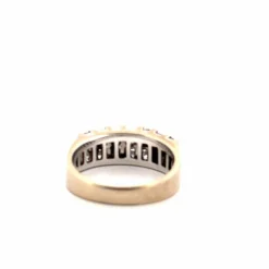 Alliance demi-tour or blanc diamant