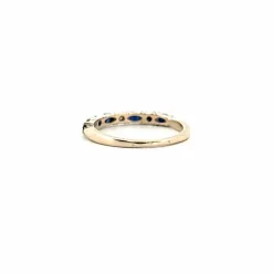 Alliance Demi-Tour Or Blanc 18 k Diamants & Saphirs