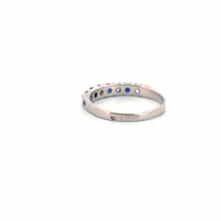 Alliance Demi-Tour Or blanc, Diamants & Saphirs