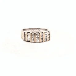 Alliance demi-tour or blanc diamant