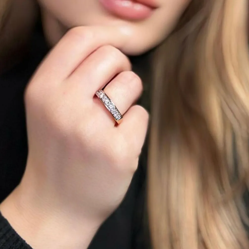 Alliance Demi-Tour Or Blanc 18k & Diamants