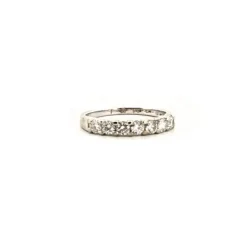 Alliance demi-tour or blanc diamants