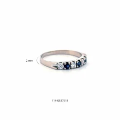 Alliance Demi-Tour Or blanc, Diamants & Saphirs