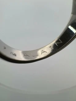 Alliance demi-tour or blanc diamant