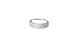 Alliance Diamants Double Anneau Art Déco