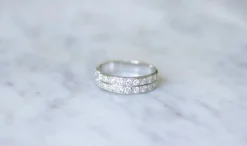 Alliance Diamants Double Anneau Art Déco
