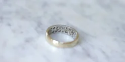 Alliance Diamants Double Anneau Art Déco