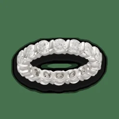 Alliance en or blanc diamants