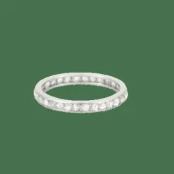 Alliance en Or blanc, diamants