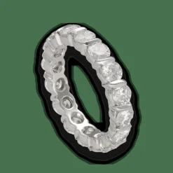 Alliance en or blanc diamants