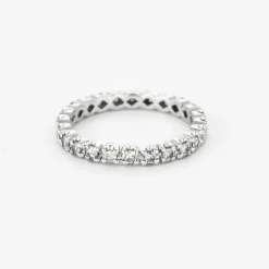 Alliance en or gris et diamants