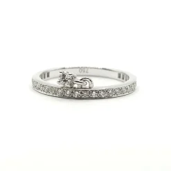 Alliance or blanc 18 carats sertie de diamants naturels