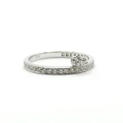 Alliance or blanc 18 carats sertie de diamants naturels