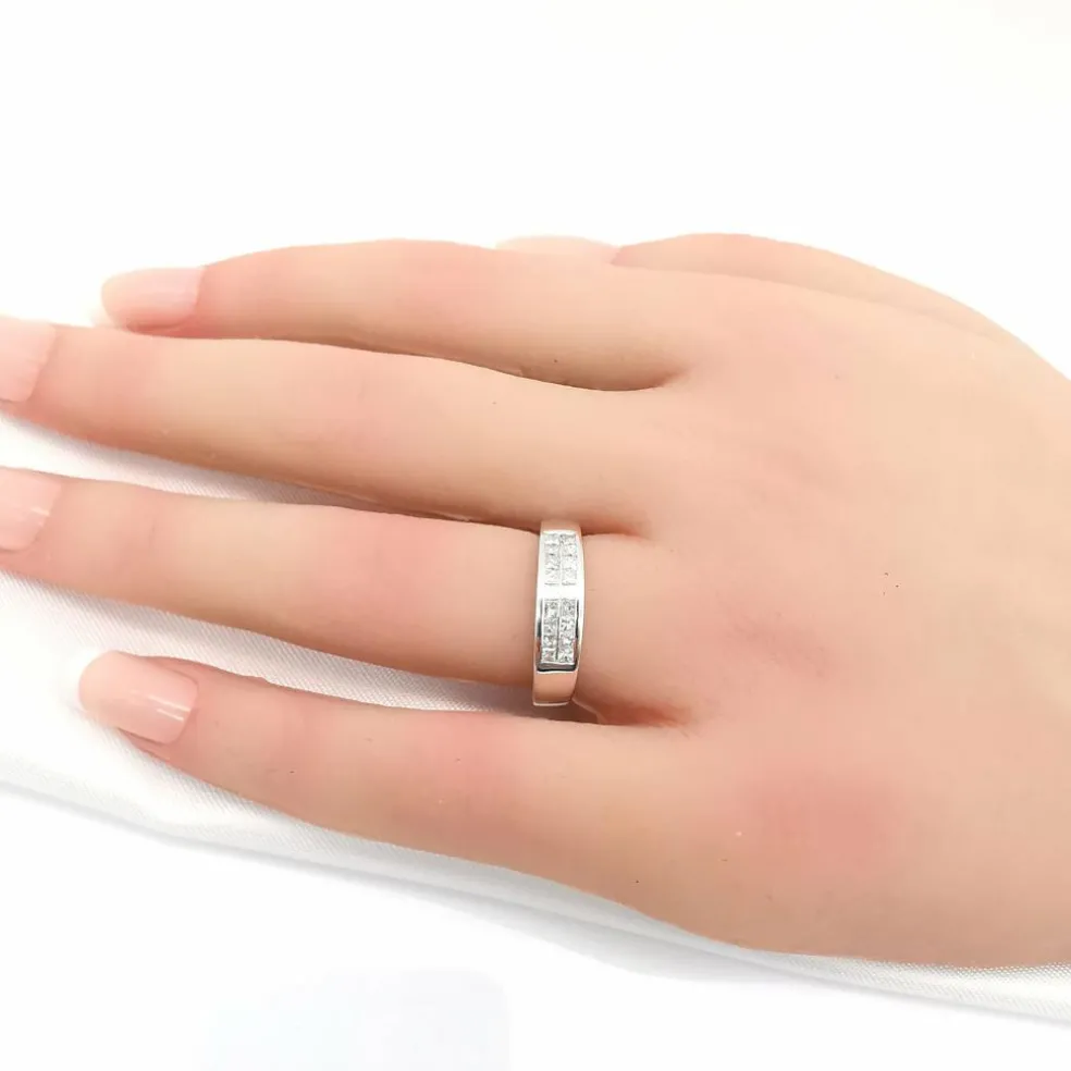 Alliance or blanc & diamants