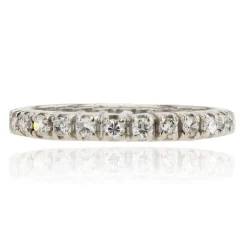 Alliance or blanc diamants à griffes