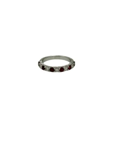 Alliance or blanc diamants rubis