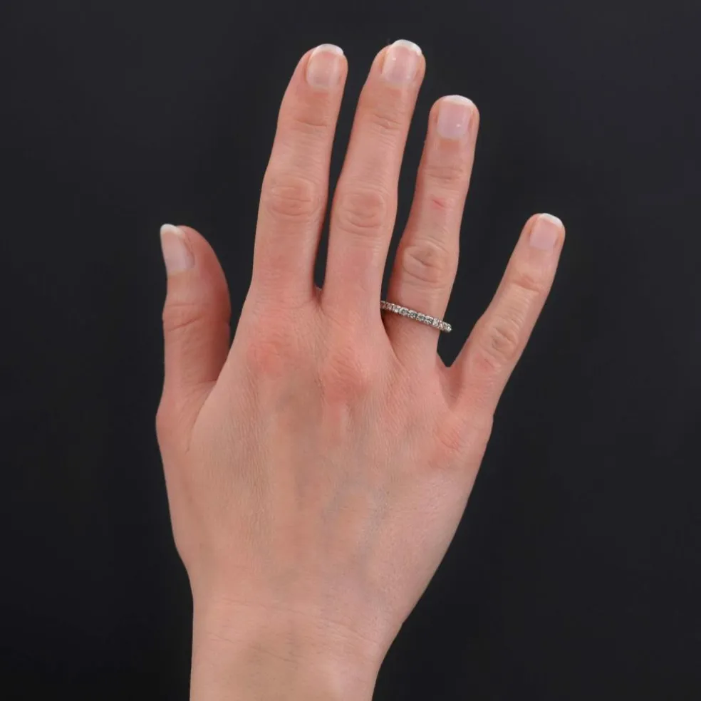 Alliance or blanc diamants à griffes