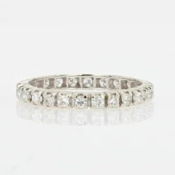 Alliance or blanc diamants à griffes