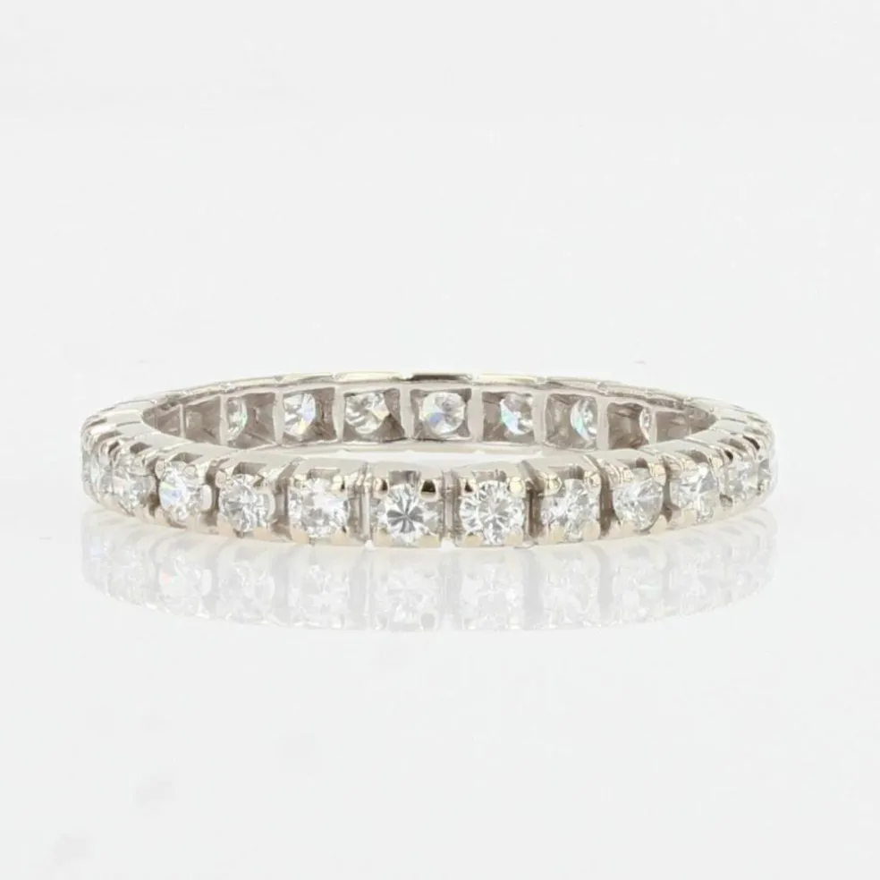 Alliance or blanc diamants à griffes