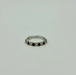 Alliance or blanc diamants rubis