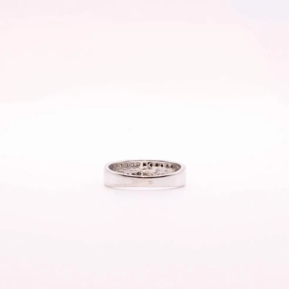 Alliance Or blanc Diamants blancs et noirs