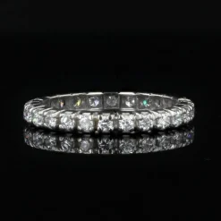 Alliance or blanc diamants à griffes