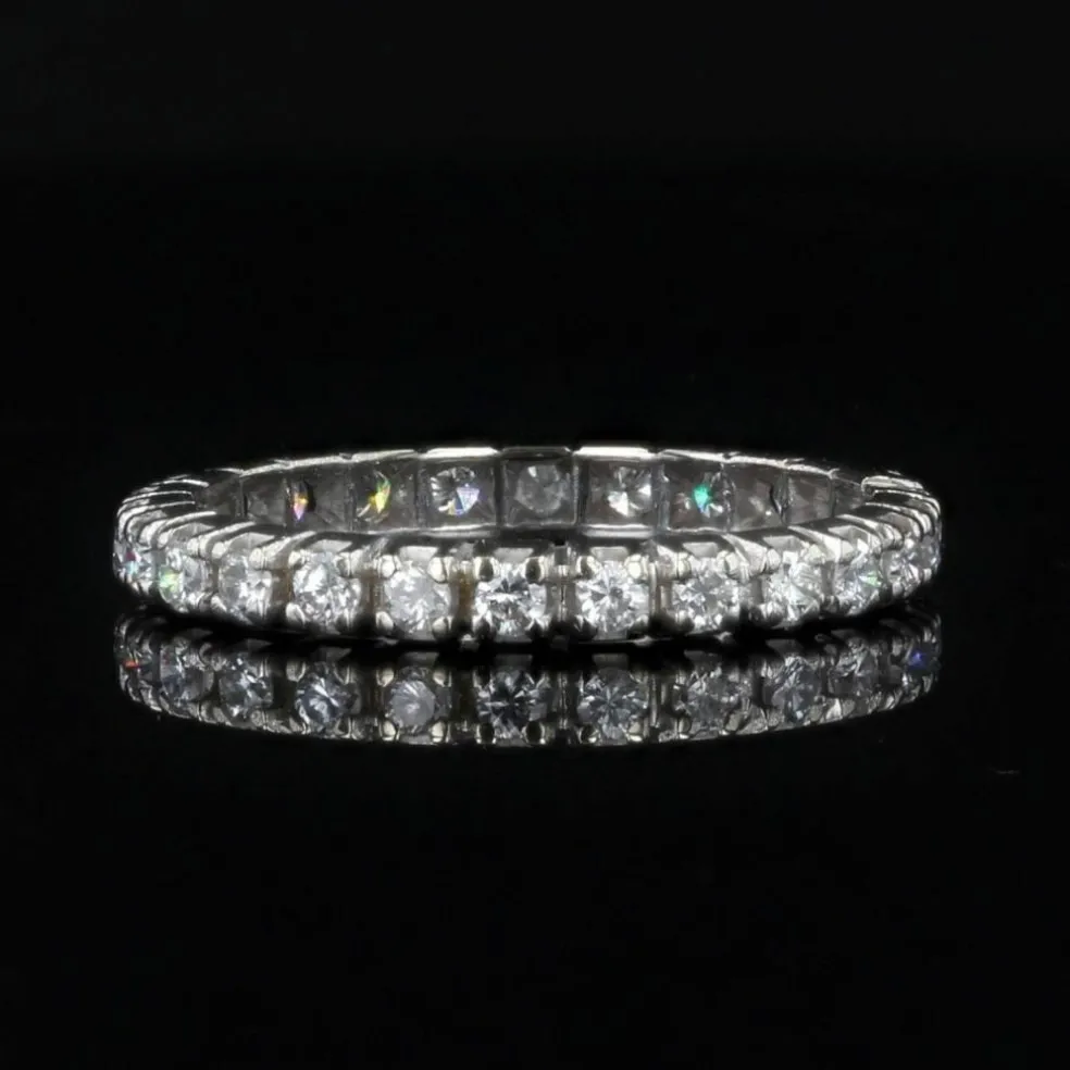 Alliance or blanc diamants à griffes