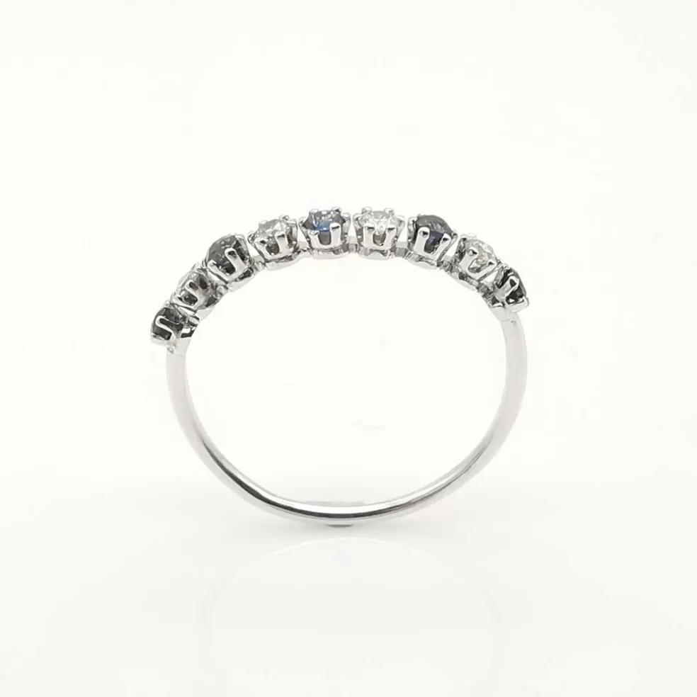 Alliance or blanc diamants et saphirs
