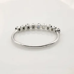 Alliance or blanc diamants et saphirs