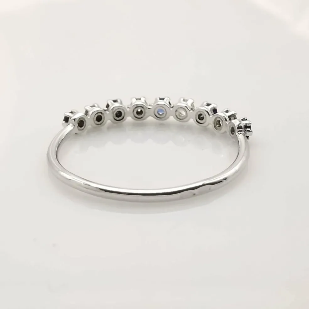 Alliance or blanc diamants et saphirs