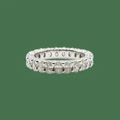 Alliance or blanc sertie de diamants