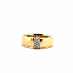 Alliance or jaune 18 carats motif en diamants