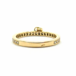 Alliance or jaune 18 carats sertie de diamants naturels