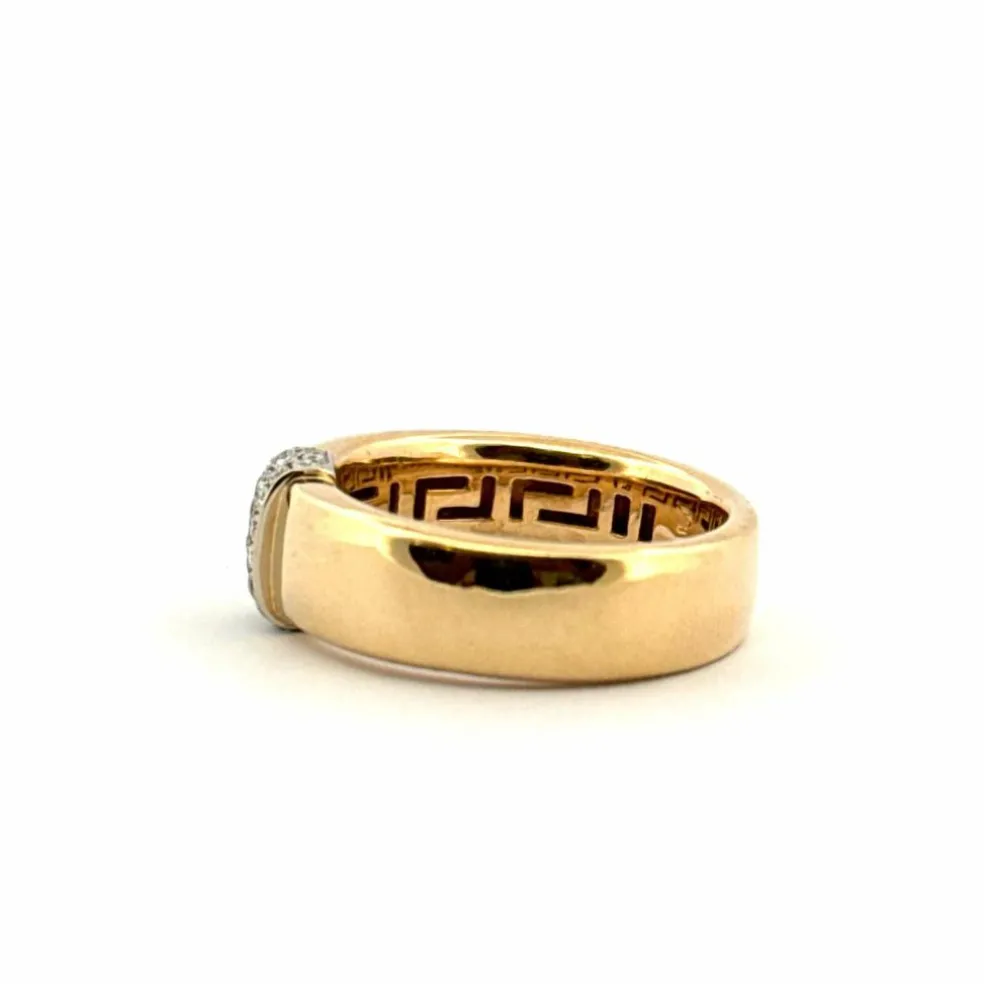 Alliance or jaune 18 carats motif en diamants