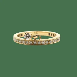 Alliance or jaune diamants naturels