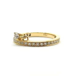 Alliance or jaune diamants naturels