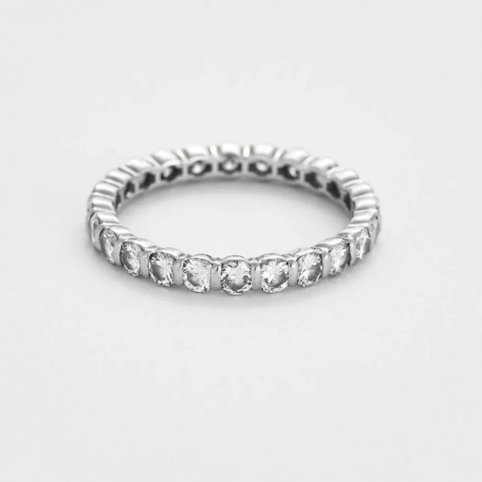Alliance platine, or gris et diamants