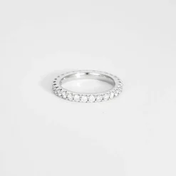 Alliance Rivière or blanc diamants