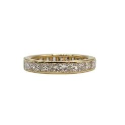 Alliance tour complet or jaune sertie de diamants princesses