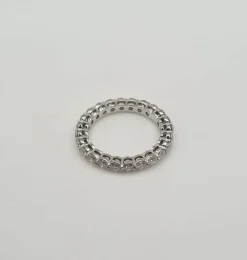 Alliance tour complet or blanc 18 carats sertie de diamants naturels