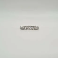 Alliance tour complet or blanc 18 carats sertie de diamants naturels