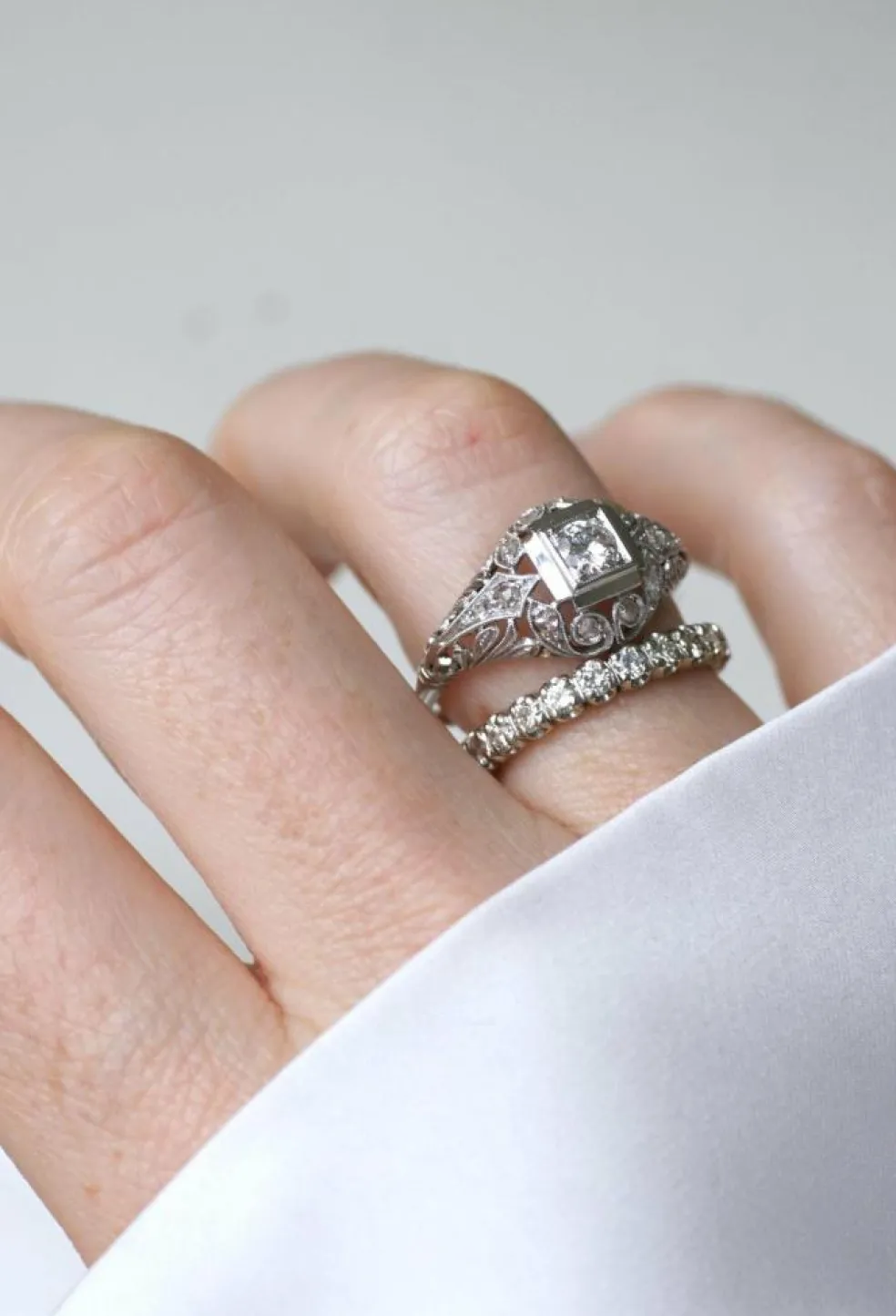 Alliance Tour Complet or blanc, diamants 1,00 Ct